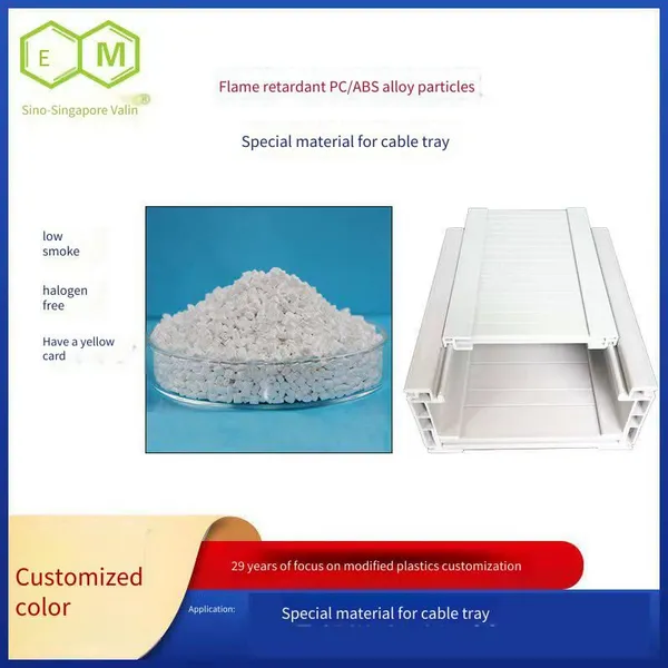 1.2mm v0 Low-smoke Zero-halogen Flame-retardant Pc/abs Alloy Special for Cable Trays photo-2