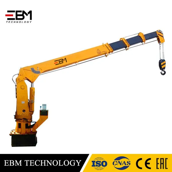 Marine Telescopic Straight Boom Crane | Pedestal Mounted With HPU & Remote Control