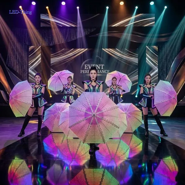 Pixel Glow LED Umbrella: Programmable RGB Performance Prop for Stage & Events photo-2