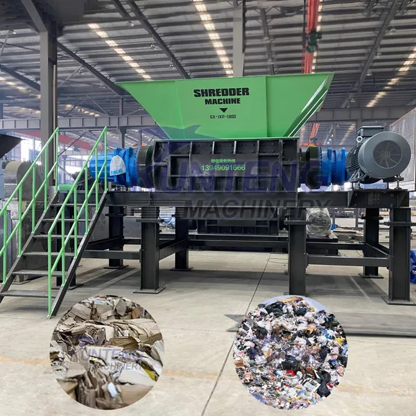 Triturador de doble eje para metales chatarra pesados, latas de aluminio y carcazas de automóvil EPC