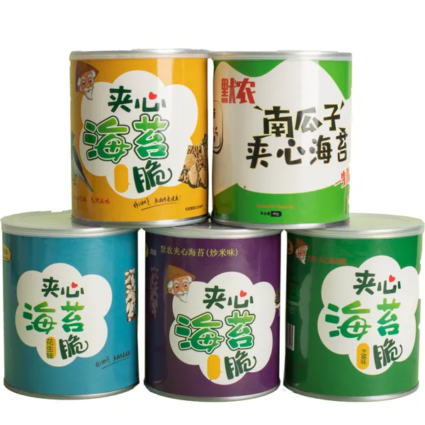 Sesame-flavored Seaweed Sheets, 40g per Can, Ready-to-eat Seaweed Snack for Children.