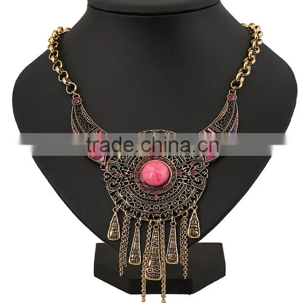 Hot Sale New Deisgn National Style Necklace Heavy Pendant Necklace Gemstone Jewelry photo-4