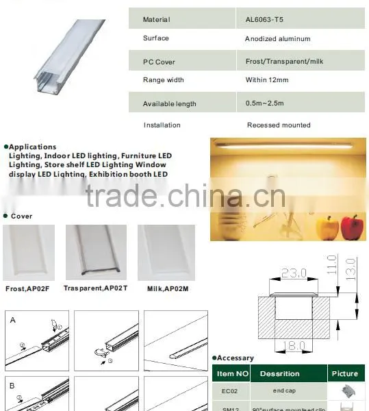 Square Anodized Aluminium Profile for LED Strip Light photo-3