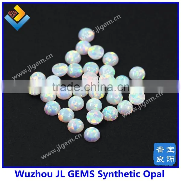 Synthetic Round Cabochon Fire Opal for Sale Whit Fire White Op17 Fancy and Beautiful photo-2