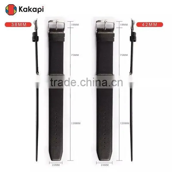 Kakapi One Buckle Smooth Leather Watch Band Wrist Strap With Watchband Converter For 42MM Apple Watch MT-3911 photo-5
