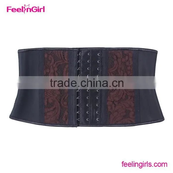 Steel Boned Lace Latex Tummy Slim Waist Shaper Corset photo-3
