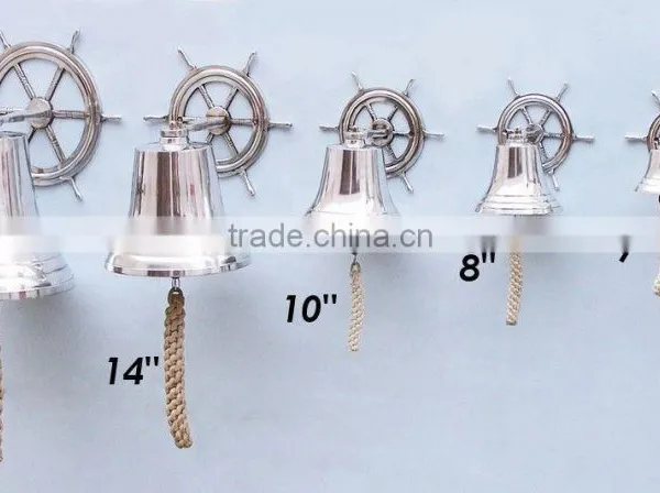 Handcrafted Nautical Decor Hanging Ship Wheel Bell NBB 0016 photo-5