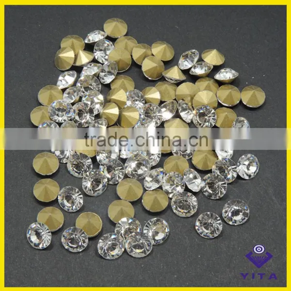 Big Size White Machine Cut Glass Chaton Crystal Point Back Rhinestone for Jewelry photo-6