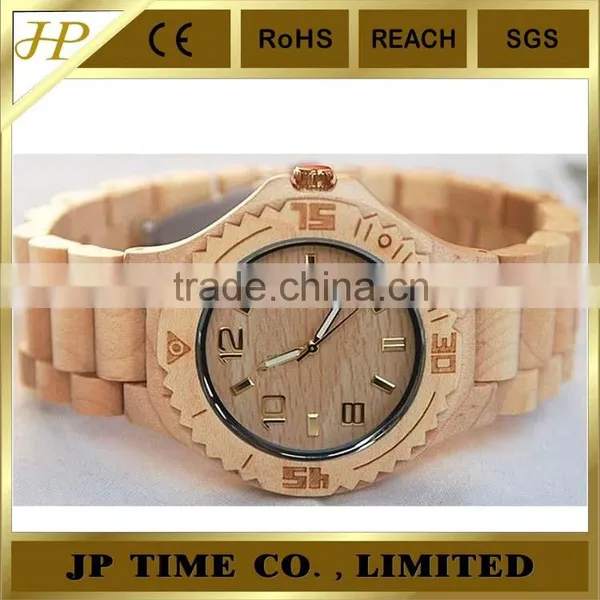 Natural Wooden Date Display Wholesale Waterproof we Wood Watch For Men or Women Gift