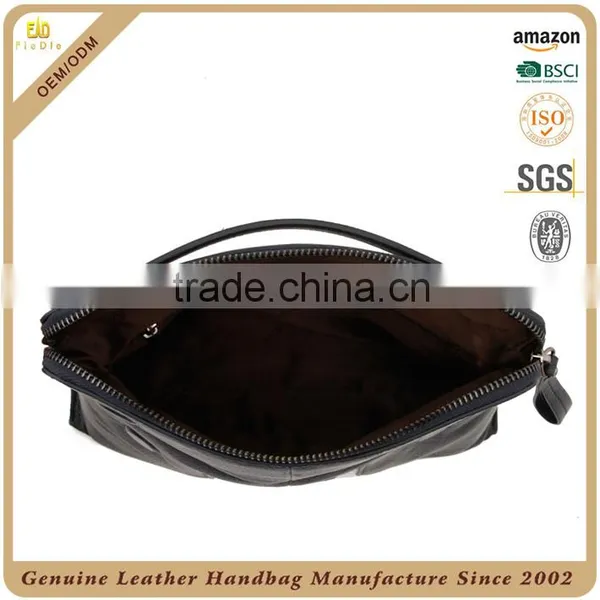 CSQJB163-001-fabric With Pebbled Cow Leather Men Clutch Waist Hand Bags photo-4