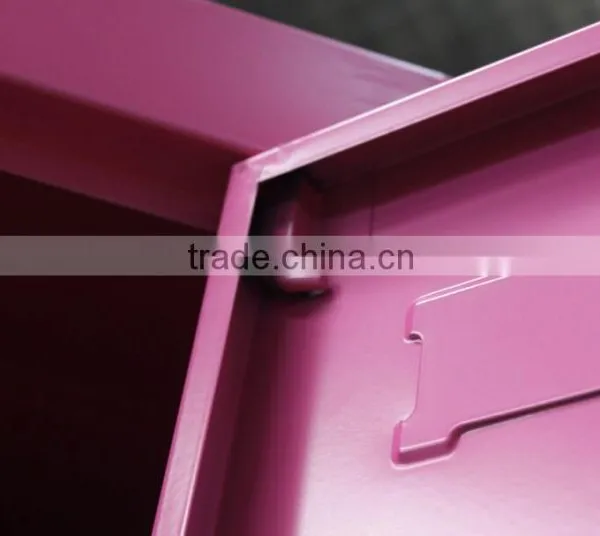 Number Lock 3 Tier Pink Metal Locker Cabinet photo-5