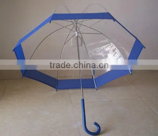 23inches*8ribs j Handle Blue Slim Trim Custom Bubble Plastic Umbrella photo-2
