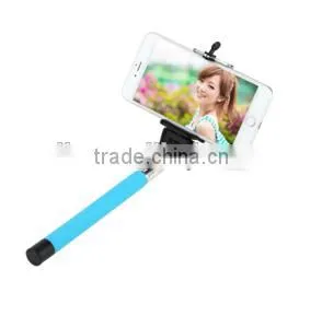 Cable Selfie Stick With Universal Clip Holder and "L" Clip Holder AUX Cable and Built-In Shutter Button for Most Smartphones