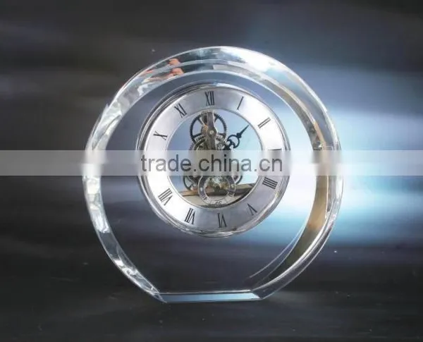 Crystal Glass Table Clock With Pen Holder for Office Gift Quality Choice Most Popular photo-4