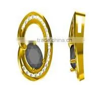 Oval Center Stone Round Shape Pendant