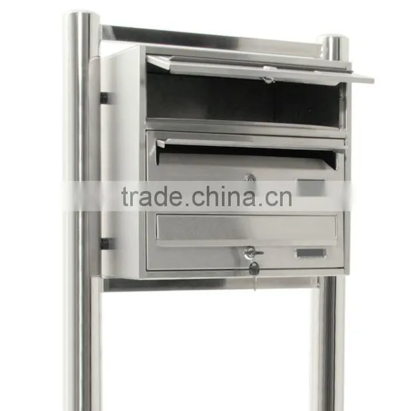 Free Standing 304 Stainless Steel Outdoor Mailboxes for Apartments 10 Boxes