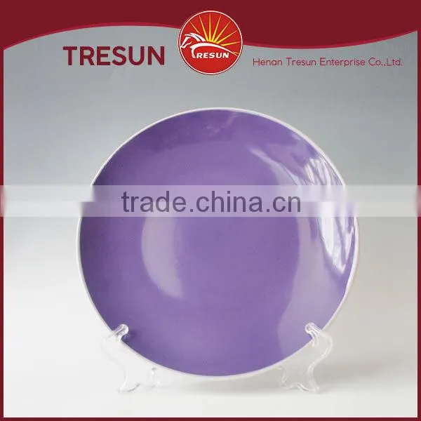 Two Tone Color Glazed Plates, Cheap Ceramic Plate Wholesale photo-4