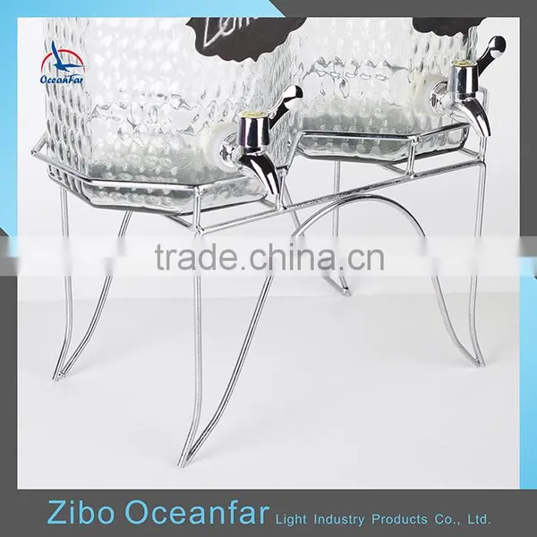High Quality 3L Twins Jar Clear Glass Dispenser Jars Wholesale Beverage Glass Jar With Tap photo-3