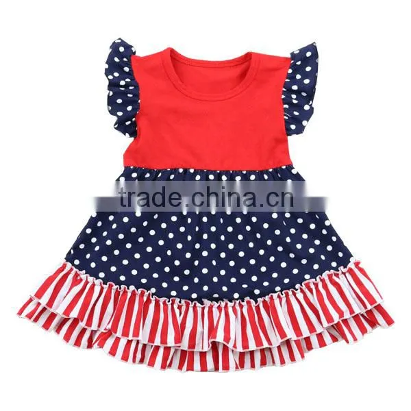 High Quality Kaiyo Factory Children's Boutique Clothing Ruffle Dress Little Baby Girls Dress Cotton Summer Dress photo-2