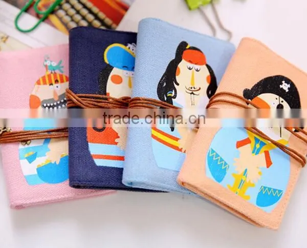 Fancy Lovely Cartoon Business Credit Card Purse Wallet Canvas Strap Buckle Bank Card Case Pvc ID Card Passport Holder Pocket Bag