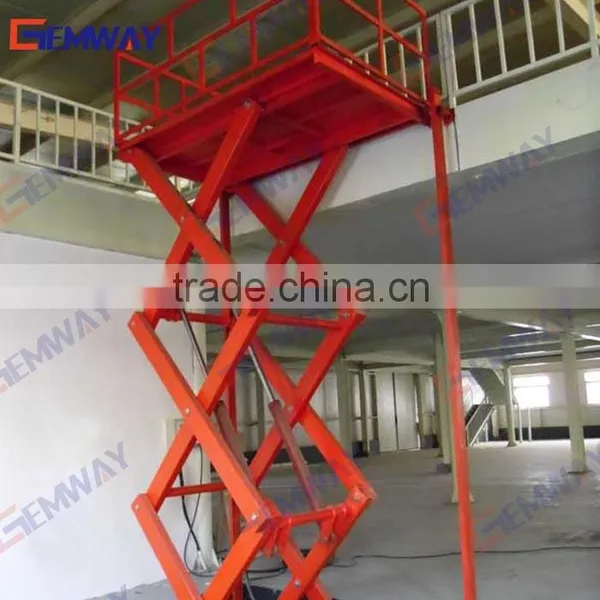 Indoor hydraulic scissor freight elevator