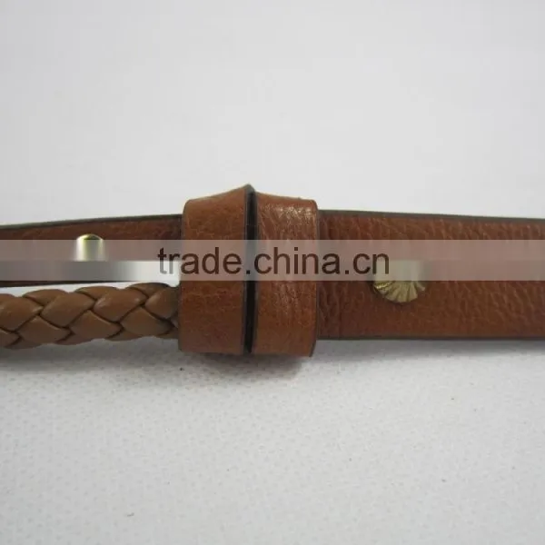 Good Quality Braid Style With PU Leather and Stud Metal Studded Belt photo-4