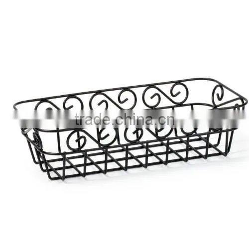 Bread Basket, Black, Elegant Scroll Design Bread Basket photo-2