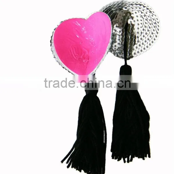 Silver Color Heart Fringe Silicone Nipple Cover photo-2