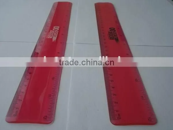 wholesale promotional 12' 30cm PVC flexible soft ruler with logo printing