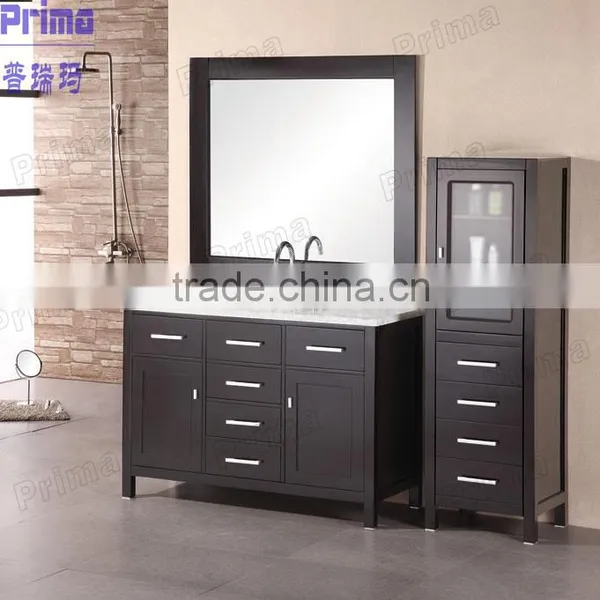 New Arrival America Modern Bathroom Cabinet With Ceramic Basin and Mirror photo-5