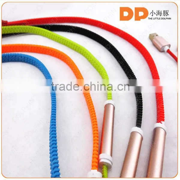 Charging and Sync Usb Data Cable Colorful Zipper Line Oem Logo Available for Phone Charger photo-5