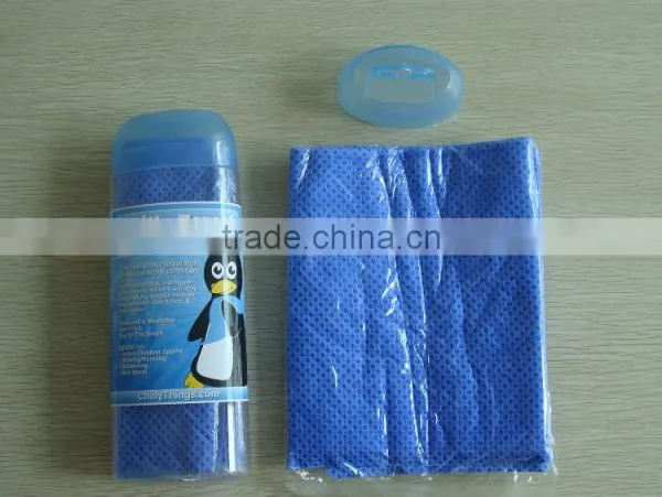 PVA Cool Sports Towel With Car Design Plastic Tube photo-4