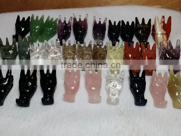 Cute Natural Smoky Quartz Crystal Dragon Skull for Sale,carving Head photo-5