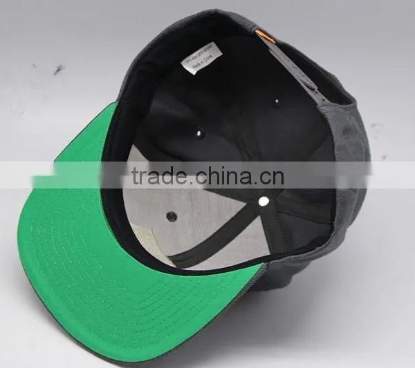 Buckle Back Grey Snap Back Hat With Woven Label Logo photo-5