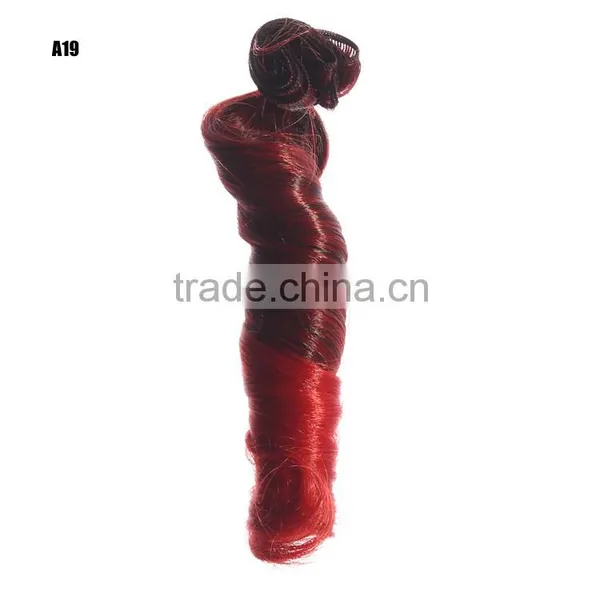 15cm Ombre Color Body Wave Hair Weaving for DIY Doll Wig photo-6