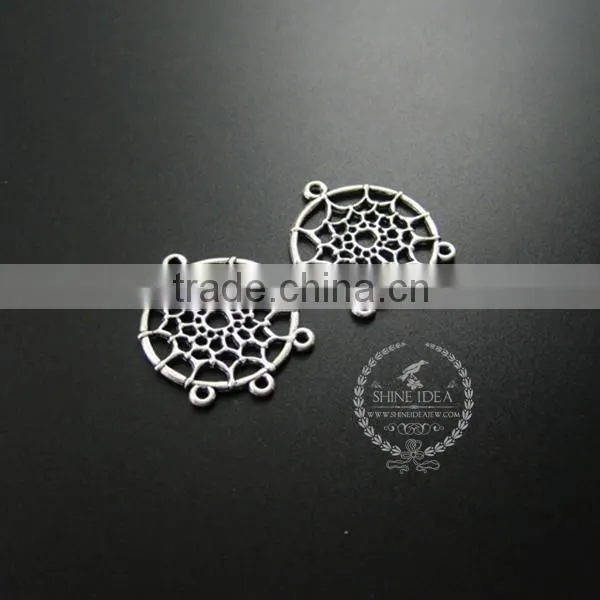 28*33mm Antiqued Silver Indian Dream Catcher Net Spider Meb DIY Pendant Charm Supplies Findings 1820277 photo-3