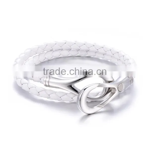 Handmade Leather Bracelet Designs, Cheap Leather Bracelets White Leather Bracelet photo-2