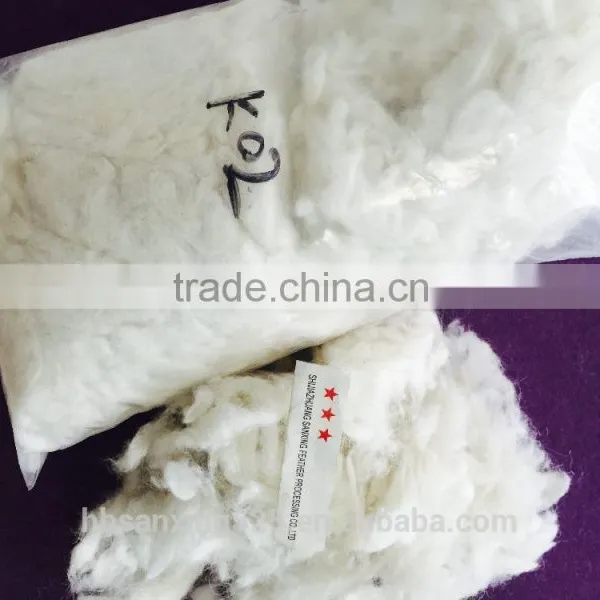 Fine Sheep Woolwaste 27mic & 30-50mm, Natural White Color photo-2