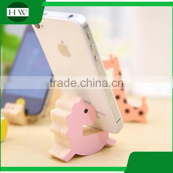 Mini Cartoon Wooden Portable Desktop Table Cell Mobile Phone Bracket Stand Support Holder photo-3
