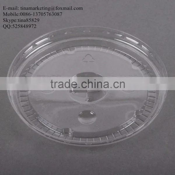 Clear Flat PS Material Lid for 16/20/24 Oz. Plastic Lemonade Cup photo-3