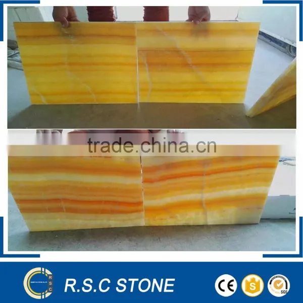Light Yellow Onyx Tiles Orange Onyx Marble Tile for Walls