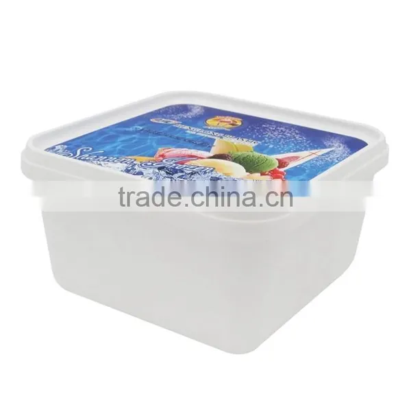 2000ML Food Grade Plastic Square Ice Cream Container,IML Ice Cream Box photo-3