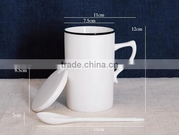 380ml Porcelain Mug With Silver Rim 380ml Porcelain Mug With Handle photo-6