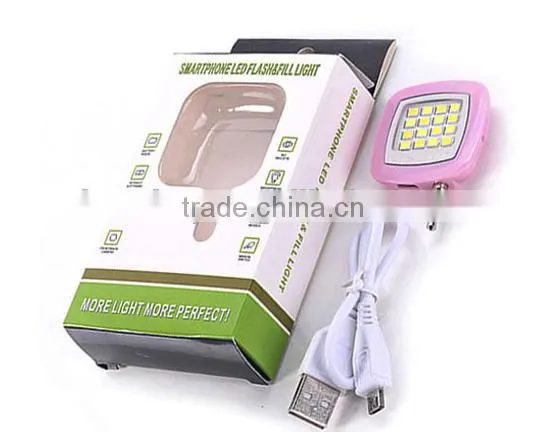 Newest High Quality Selfie Stick LED Flash Light Enhancing For Smart Phones Slefie Monopod Extended 16 LED Lights Enhancing photo-6