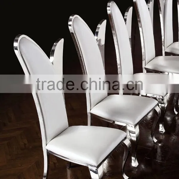 Glass Top Stainless Steel Base Dining Table and Chair AH126 photo-4