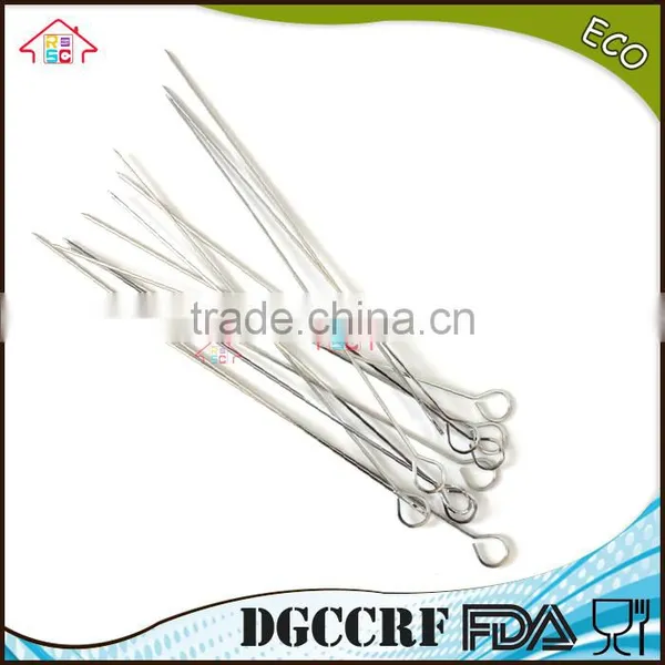 NBRSC Long Flat Metal Chrome Plated BBQ Skewers, Grill / Barbecue Shish Kebab Kabob Skewers photo-4