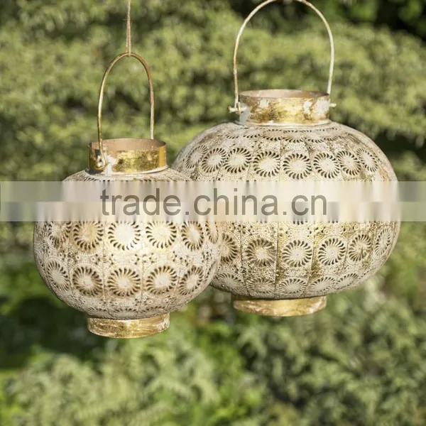 Hanging Vintage Candle Lantern Large Candle Holder photo-5