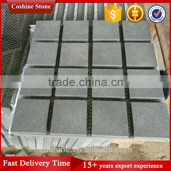 Hainan Split Surface Mesh Black Basalt Pavers photo-2