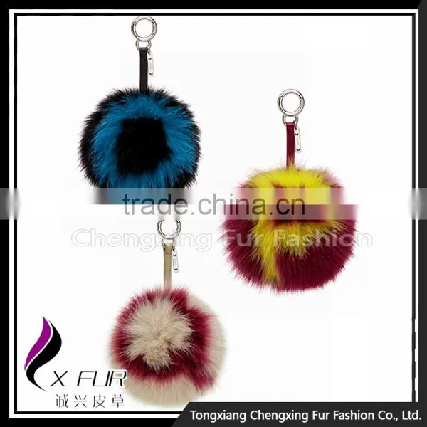 CX-R-38 China Wholesale Fox Fur Keychain Customized photo-2