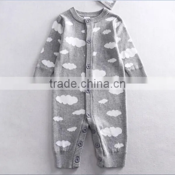 Western Infant Toddler Baby Cotton Knitted Jumper Romper With Hat photo-2